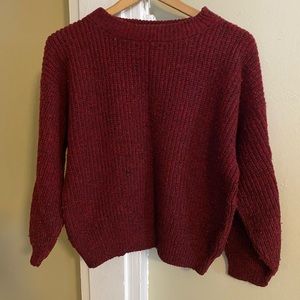 Vintage Dark Red Acrylic Sweater